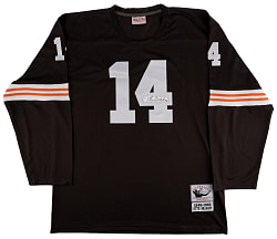 Otto Graham Cut Signature Affixed to Mitchell & Ness 1946-1955 Cleveland Browns Jersey - JSA