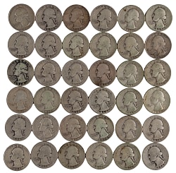 1932-1949 Washington Silver Quarter Bundle (205)