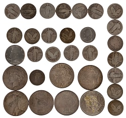 1902-1930 U.S. Silver Coins (47) with (7) $1 Coins