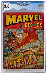 1942 Marvel Mystery Comics #36 Mickey Spillane Text Story - CGC 2.0
