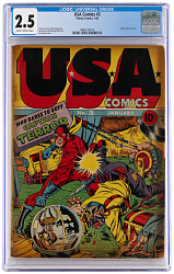 1942 Timely Comics USA Comics #3 Captain Terror Cover - CGC 2.5