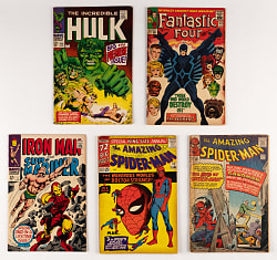 1960s Marvel Super-Hero Key Issue Comics (5) with Amazing Spider-Man #18 First Ned Leeds & Fantastic Four #46 First Black Bolt