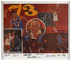 1972-1973 NBA Champion New York Knicks Team-Signed Robert Stephen Simon Limited Edition Lithograph with (7) Signatures