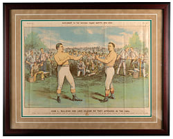 1889 The National Police Gazette John L. Sullivan Versus Jake Kilrain Supplement in Framed Display