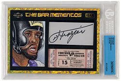 2018 The Bar Joe Frazier The Bar Mementos Autograph/Relic/Art Combination Card - BGS/JSA Authentic