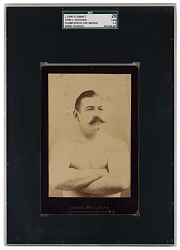 1890s John L. Sullivan Champion of the World Arms Crossed Cabinet Card SGC FAIR 1.5