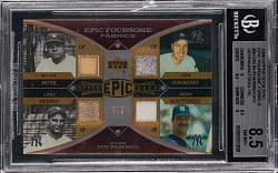 2006 Upper Deck Epic Foursome Fabrics with Babe Ruth, DiMaggio, Lou Gehrig, Mattingly #5/5 BGS NM-MT+ 8.5