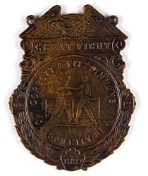March 17th, 1897 "The Great Fight" James Corbett vs. Robert Fitzsimmons Commemorative Souvenir Medallion