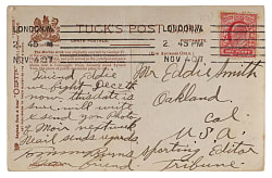 1907 Tommy Burns Signed Handwritten Postcard - Full JSA LOA