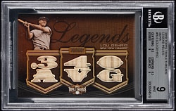 2010 Topps Triple Threads Legends Relics Sepia Lou Gehrig #21/27 BGS MINT 9