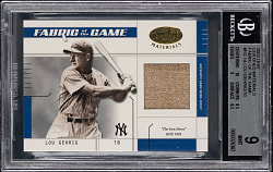 2003 Leaf Certified Materials #14 Fabric of the Game Lou Gehrig Game-Used Jersey #/10 BGS MINT 9