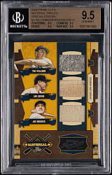 2008 Playoff Prime Cuts Material Triples #3 Ted Williams, Lou Gehrig & Joe Medwick Game-Used Relic #1/1 BGS GEM MINT 9.5