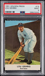 1961 Golden Press #16 Lou Gehrig PSA MINT 9