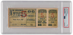 July 6, 1900 Peter Maher Versus Steve O'Donnell Scarce Boxing Full Ticket - PSA VG 3 "1 of 2" Highest Graded