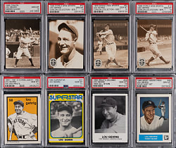 1980-1989 Lou Gehrig PSA GEM MINT 10 Collection (16) with Various Low Population Examples Including (4) Population 1