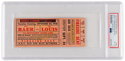 September 24, 1935 Joe Louis Versus Max Baer Remote View Full Ticket - PSA VG-EX 4 "1 of 2" Highest Graded