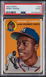 1954 Topps #128 Hank Aaron Rookie PSA GOOD 2