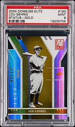 2004 Donruss Elite #190 Lou Gehrig Status Gold #21/24 PSA MINT 9 - Population 2 with None Higher