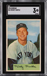 1954 Bowman #65 Mickey Mantle SGC VG 3