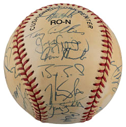 1995 National League All-Star Team-Signed Ball (28) with Bonds, Piazza & Sosa