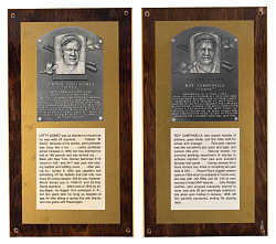 Roy Campanella & Lefty Gomez Vintage Hall of Fame Plaque Replica Pair