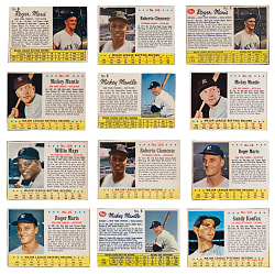1962 & 1963 Post & Jell-O Collection (54) with (27) Hall of Famers Including (4) Mickey Mantle & (4) Roger Maris