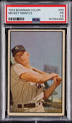 1953 Bowman Color #59 Mickey Mantle PSA FAIR 1.5