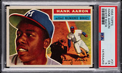 1956 Topps #31 Hank Aaron White Back PSA EX 5