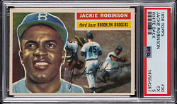 1956 Topps #30 Jackie Robinson White Back PSA EX 5