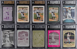 2007-2012 Lou Gehrig #1/1 Printing Plate BGS Graded Collection (5) Plus (5) BGS Final Production Matches