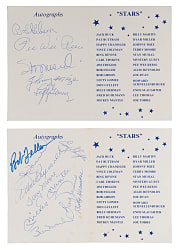 1985 Louisville Redbirds Night of Stars Program Pair with (15) Signatures Including Mickey Mantle & Billy Martin