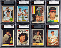 1956-1968 Topps Baltimore Orioles BVG Graded Group (8) with Jim Palmer & Brooks Robinson
