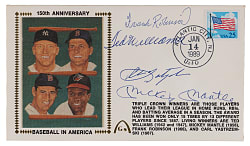 1989 Triple Crown Winners Multi-Signed Gateway Cachet with (4) Signatures