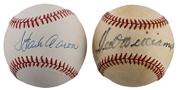 Hank Aaron & Ted Williams Single-Signed Baseball Pair