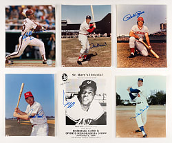 Hall of Famer/Star Signed Photograph Collection (22) with Mays, Musial, Banks & Schmidt