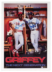 Ken Griffey Jr. & Ken Griffey Sr. Dual-Signed 1989 Costacos Brothers Poster