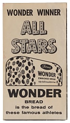 1961 Wonder Bread All-Star Winners Brochure with Mickey Mantle