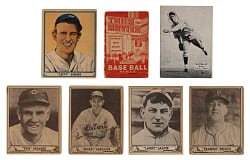 1934-1941 Batter-Up, Goudey & Play Ball Hall of Fame Collection (7) with DiMaggio, Grove & Lajoie