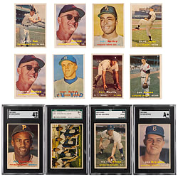 1957 Topps Collection (151) with (8) Hall of Famers & (4) SGC Graded Including #76 Roberto Clemente SGC VG/EX 4
