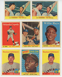 1958 Topps Collection (179) with (22) Hall of Famers Including Aaron, Mantle & Mays