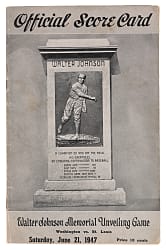 1947 Walter Johnson Memorial Game Program (St. Louis Browns at Washington Senators)