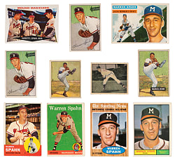 1950-1963 Warren Spahn Collection (15) Plus Signed 8x10 Photograph