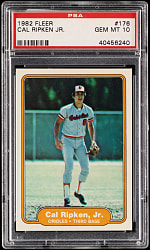 1982 Fleer #176 Cal Ripken Jr. Rookie PSA GEM MINT 10