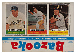 1961 Bazooka Near Complete Box with #34 Norm Larker/#35 Luis Aparicio/#36 Bill Tuttle - Sharp!