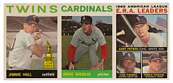 1964 Topps 3-Card Salesman Sample Panel with #50 Mickey Mantle Back - Sharp!