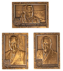 Scarce 1991 Topps Desert Storm Bronze Promotional Set (3) with George Bush & Colin Powell