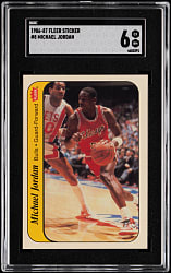1986-1987 Fleer Basketball #8 Michael Jordan Rookie Sticker SGC EX/NM 6