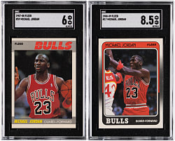 1987-1988  & 1988-1989 Fleer Basketball Michael Jordan SGC Graded Pair with NM/MT+ 8.5