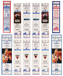 1976-1996 Washington Bullets Full Tickets (202) with (2) Michael Jordan 51-Point Game, Shaq Rookie Year, Bird/Magic