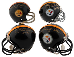 Pittsburgh Steelers Signed Mini-Helmet Collection (9) with Terry Bradshaw, Chuck Noll, Ernie Stautner